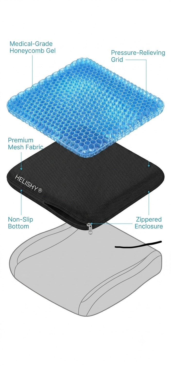 The Ergo-Posture Gel Cushion (Helishy® Edition)